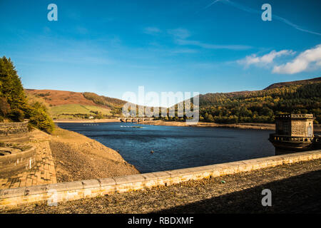 Dürre Ladybower Derbyshire niedrig wasser Ray Boswell Stockfoto