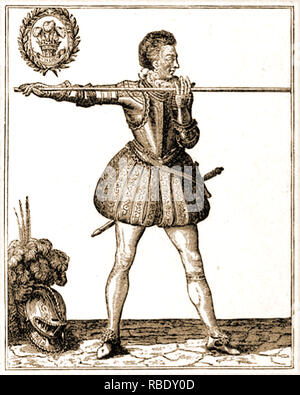 Zeitgenössisches Porträt des Prinzen Henry (Prince of Wales) 1594-1612, Sohn von König James 1. von England und Schottland - seine Titel Duke of Rothesay, Graf von Carrick, Baron von Renfrew, Herr der Inseln und Prinz, Herzog von Cornwall, Earl von Chester und Oberhaushofmeister von Schottland Stockfoto