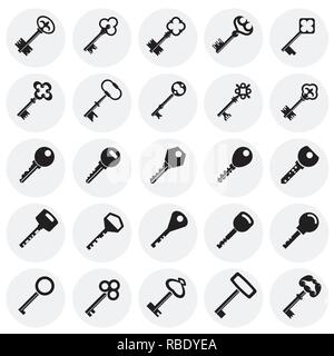 Tasten Symbole auf Kreise Hintergrund für Grafik- und Webdesign, modernen einfachen Vektor unterzeichnen. Internet Konzept. Trendy Symbol für Web site Design web-Taste oder mobile App. Stock Vektor