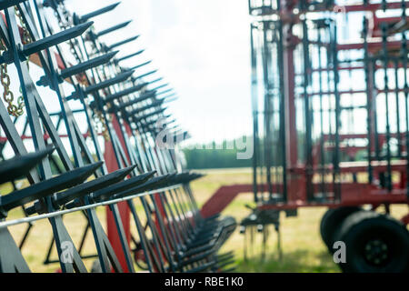 Die Mähdrescher fotografiert von Nahaufnahme Stockfoto