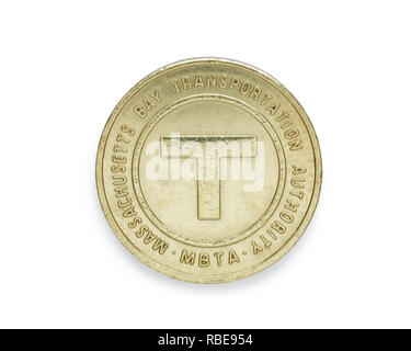 Der Massachusetts Bay Transportation Authority Token Stockfoto