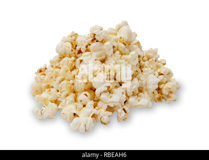 Isolierte Bild von einem Stapel von Popcorn, mit einem Schlagschatten. Stockfoto