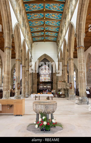 Innenraum Mittelschiff, Hull Münster, Kirche Seite, Kingston upon Hull, East Riding von Yorkshire, England, Vereinigtes Königreich Stockfoto