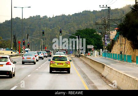 ISRAEL - September 21, 2017: Blick von der Straße in Israel am Morgen Stockfoto