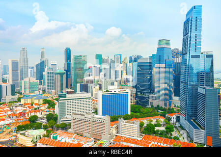 Antenne Stadtbild von Singapur modernen Stadtzentrum mit chinatown unter Stockfoto