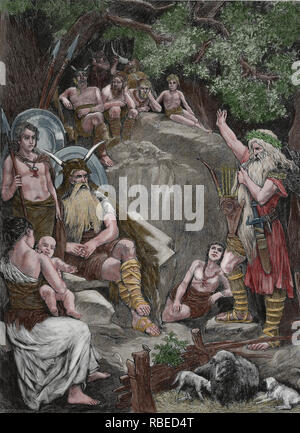 Clovis I (C. 466-511 oder 513). Erste König der Franken. Gravur, 1882. Germania. Stockfoto