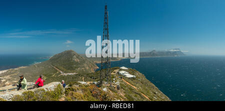 Landeinwärts auf der Suche von Cape Point an der Landmasse der Kap Halbinsel, Südafrika Stockfoto