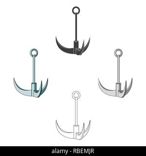 10, Alpinismus, Anker, Cartoon, Klettern, Klettern, Konzept, Ausrüstung, Angeln, Greifer, festhalten, Schwere, Haken, Icon, Illustration, Industrie, Industrie, isoliert, Logo, Metall, Nautik, Seil, Sharp, Zeichen, Sport, Stahl, Stärke, starke, Symbol, Werkzeug, Vector, Web, Gewicht, weiß, Vektor, Vektoren, Stock Vektor