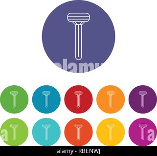 Frau razor Icons Set Vector Farbe Stock Vektor