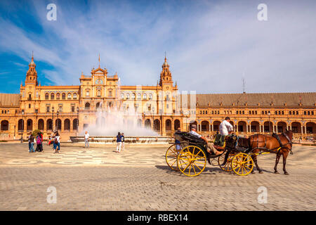 Plaza de Espana, Sevilla, Spanien Stockfoto