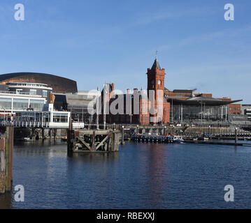 Pier Head Gebäude in Cardiff Bay Anzahl Stockfoto