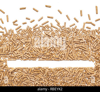 Rahmen mit alternative Biokraftstoffe aus Sägemehl Pellets hergestellt. Stockfoto