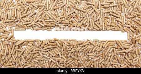 Rahmen mit alternative Biokraftstoffe aus Sägemehl Pellets hergestellt. Stockfoto