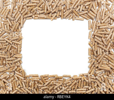Rahmen mit alternative Biokraftstoffe aus Sägemehl Pellets hergestellt. Stockfoto