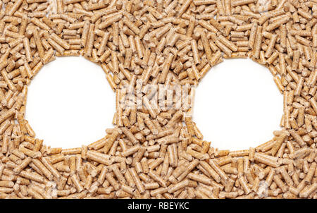 Rahmen mit alternative Biokraftstoffe aus Sägemehl Pellets hergestellt. Stockfoto