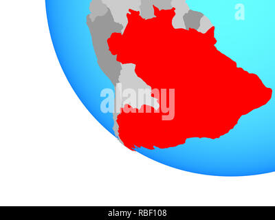 Mitglieder des Mercosur auf einfachen Welt. 3D-Darstellung. Stockfoto