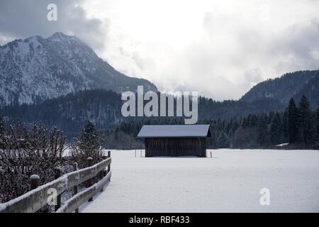 Oberstdorf, Allgäu im Winter kalt und Schnee Stockfoto