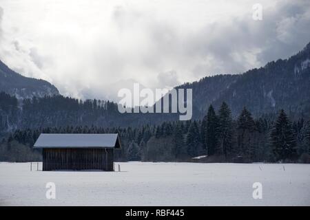 Oberstdorf, Allgäu im Winter kalt und Schnee Stockfoto