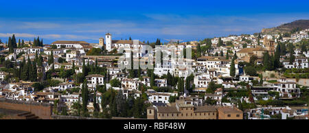 Blick vom Albaicin Alhambra in Granada Spanien Albayzin Viertel Stockfoto