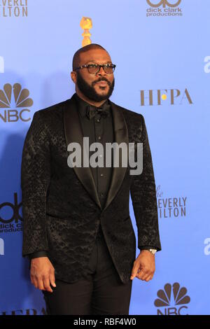 Beverly Hills, CA, USA. 6. Januar, 2019. LOS ANGELES - JAN 6: Tyler Perry an die Golden Globe Awards 2019 - Presse Zimmer im Beverly Hilton Hotel am 6. Januar 2019 in Beverly Hills, CA Credit: Kay Blake/ZUMA Draht/Alamy leben Nachrichten Stockfoto