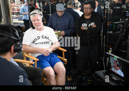 Los Angeles, Ca, USA. 9 Jan, 2019. Freddie Roach am Manny Pacquiao und Adrien Broner Los Angeles Medien Tag im Wild Card Boxing Club in Los Angeles, Kalifornien am 9. Januar 2019. Credit: Damairs Carter/Medien Punch/Alamy leben Nachrichten Stockfoto