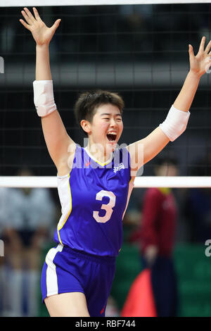 Musashino Wald Sport Plaza, Tokio, Japan. 6. Januar, 2019. Kanon Ohashi (), 6. JANUAR 2019 - Volleyball: Die 71 All Japan's High School Volleyball Meisterschaft zwischen 2-0 Shujitsu Fukkodai joto an der Musashino Wald Sport Plaza, Tokio, Japan. Credit: YUTAKA/LBA SPORT/Alamy leben Nachrichten Stockfoto