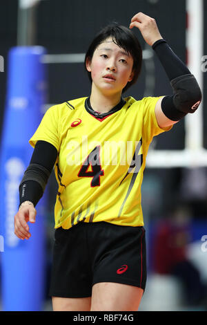 Musashino Wald Sport Plaza, Tokio, Japan. 6. Januar, 2019. Hinano Yamazaki (, 6. JANUAR 2019 - Volleyball: Die 71 All Japan's High School Volleyball Meisterschaft zwischen Fujimi2-1 Ichiritsu numata an der Musashino Wald Sport Plaza, Tokio, Japan. Credit: YUTAKA/LBA SPORT/Alamy leben Nachrichten Stockfoto