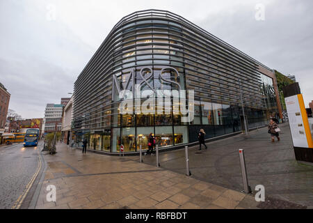 Norwich, UK. 10. Januar, 2019. Marks und Spencer store in Norwich heute nach Berichterstattung Xmas Verkaufszahlen Credit: Jason Bye/Alamy leben Nachrichten Stockfoto