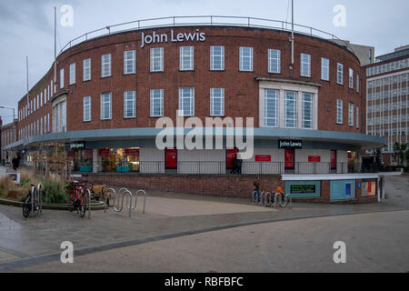 Norwich, UK. 10. Januar, 2019. John Lewis store in Norwich heute nach Berichterstattung Xmas Verkaufszahlen Credit: Jason Bye/Alamy leben Nachrichten Stockfoto