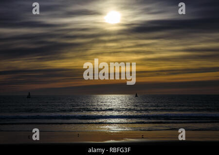 Venice Beach, Los Angeles, USA. 9. Jan 2019. Sonnenuntergang, Venice Beach, Los Angeles Credit: Oliver Dixon/Alamy leben Nachrichten Stockfoto