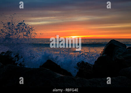 Venice Beach, Los Angeles, USA. 9. Jan 2019. Sonnenuntergang, Venice Beach, Los Angeles Credit: Oliver Dixon/Alamy leben Nachrichten Stockfoto