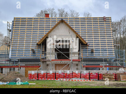 10 Januar 2019, Brandenburg, Frankfurt (Oder): Die Schale von einem Haus. Foto: Patrick Pleul/dpa-Zentralbild/ZB Stockfoto