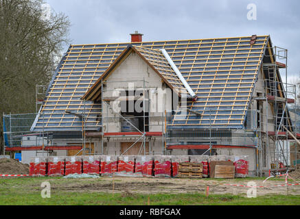 10 Januar 2019, Brandenburg, Frankfurt (Oder): Die Schale von einem Haus. Foto: Patrick Pleul/dpa-Zentralbild/ZB Stockfoto