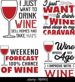 Wein angebot und Sagen. Satz von Wein angebot Stock Vektor