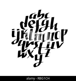 Grunge alten Stiftes gothic Font. Blackletter script. Vector Illustration. Stock Vektor