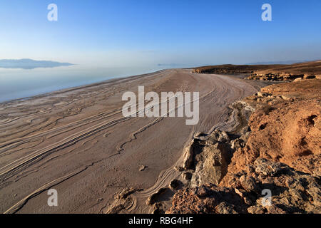 Urmia See, auf dem Hügel von Yas Adasi Island, West Provinz Aserbaidschan, Iran Stockfoto