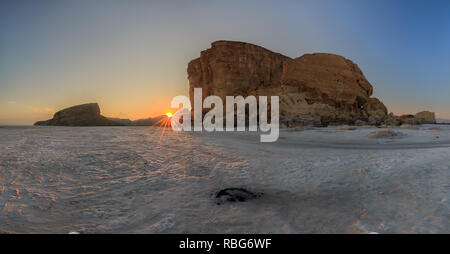 Sonnenuntergang in der kazim Dashi-Urmia See, West Provinz Aserbaidschan, Iran Stockfoto