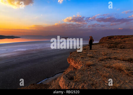 Urmia See, auf dem Hügel von Yas Adasi Island, West Provinz Aserbaidschan, Iran Stockfoto