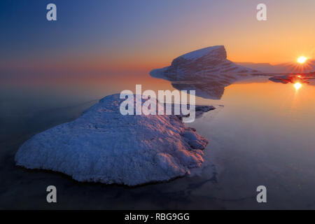 Sonnenuntergang in der kazim Dashi-Urmia See, West Provinz Aserbaidschan, Iran Stockfoto