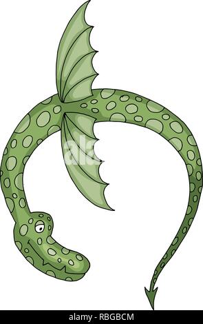 Flying Dragon wyvern, mythische und fantastischen Tier vektor Cartoon Illustration Stock Vektor