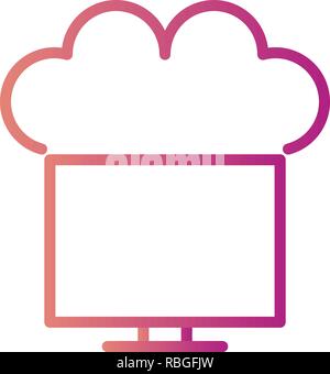 Vektor verbunden zu Cloud Symbol Stock Vektor