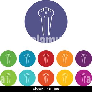 Haar fix-clip Icons Set Vector Farbe Stock Vektor