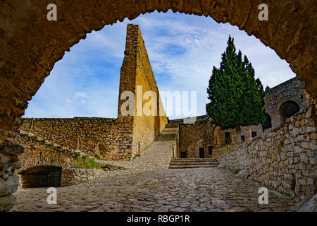 Nafplio, Griechenland. Blue Ski Landschaften, Ruinen, wild lebende Tiere am und in der Nähe der Arvanitias und Festung Palamidi im Dezember 2018 Stockfoto