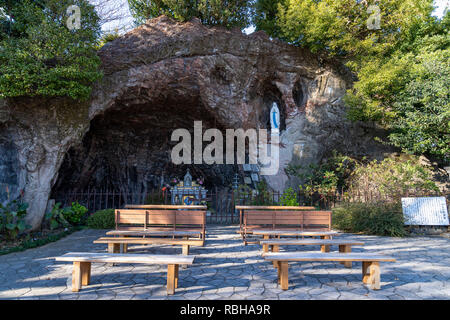 Lourdes Höhle Kishimoto, Katholische Kirche, St. Mary's Cathedral, Bunkyo-Ku, Tokio, Japan Stockfoto