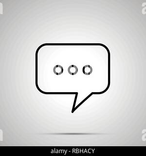Sms chat Nachricht Blase einfaches Symbol auf Grau Stock Vektor