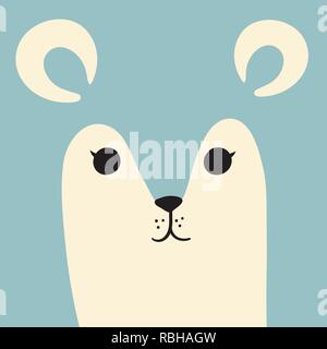 Blau graue Maus cartoon Tier Portrait mit lächelnden Gesicht wilden Wald oder Haustier Kopf Karte mit copy Space Vector Illustration Cute Stock Vektor