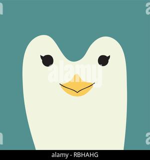 Blue Penguin cartoon Tier Portrait mit lächelnden Gesicht vogel Leiter Karte mit copy Space Vector Illustration Cute Stock Vektor