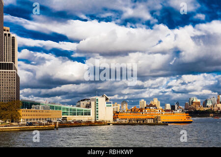 New York City, Staten Island Fähre vom Battery Park Stockfoto