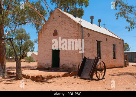 Alte Evangelische Kirche in Hermannsburg historischen Fußgängerzone, in Western Aranda Northern Territory Zentral Australien Stockfoto