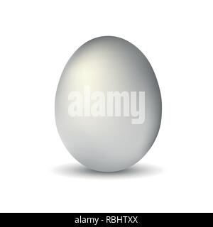 Weiß einzigen realistischen Tier Ei mit weichen Schatten auf weißem Hintergrund Vektor-illustration EPS 10 isoliert Stock Vektor